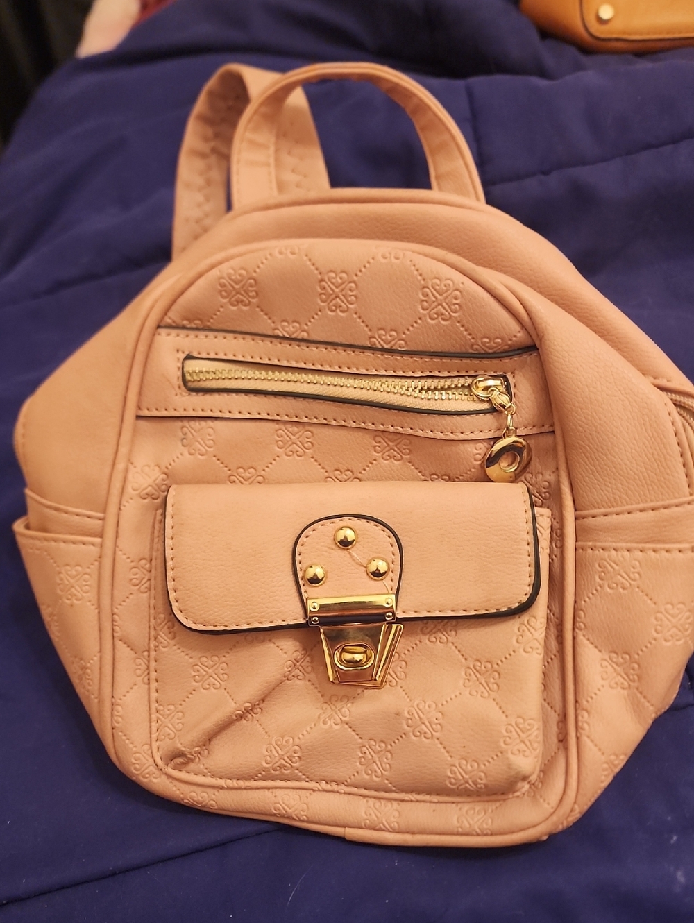 😎Pink Quilted Mini Backpack with Gold Hardware
